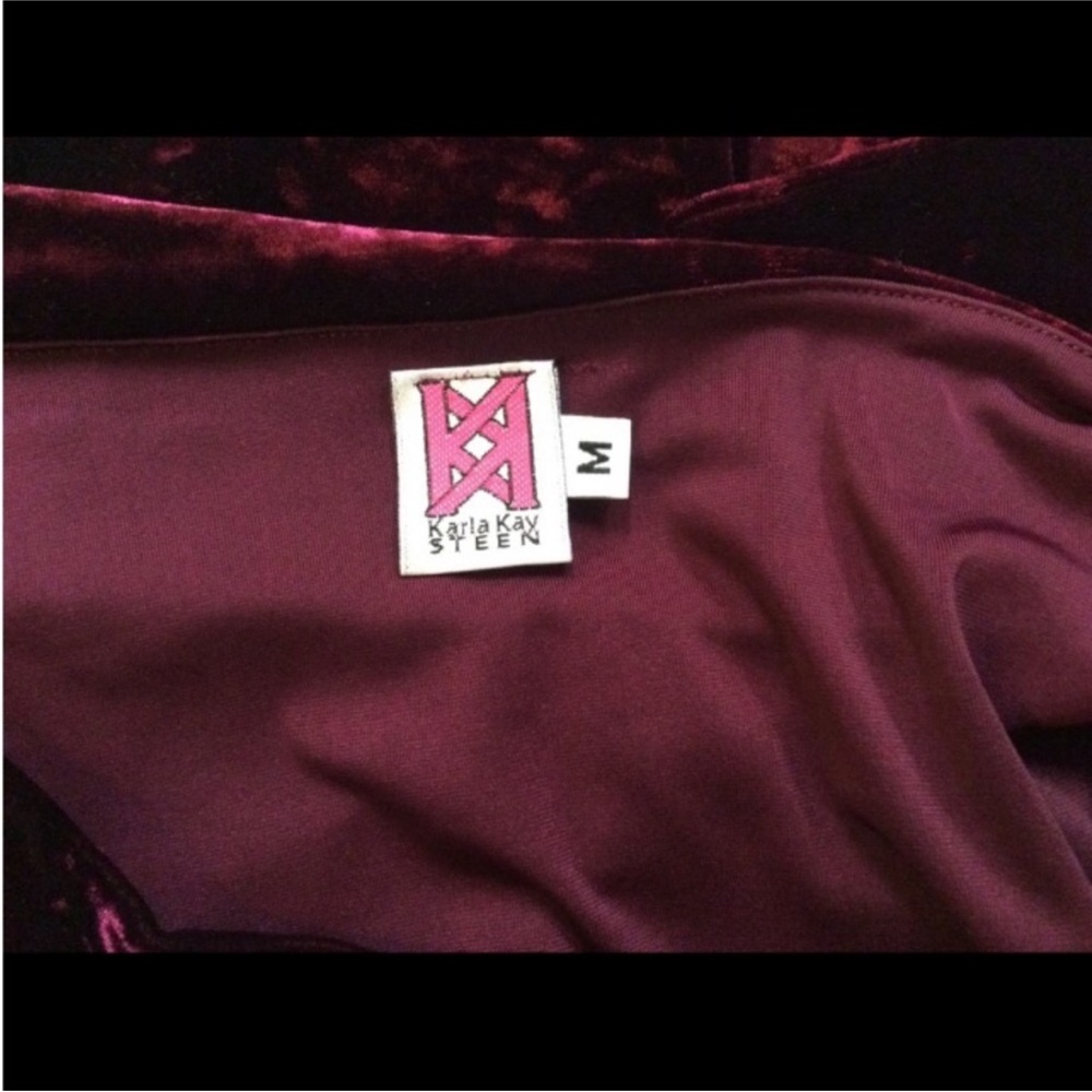 KARLA KAY STEEN Elegant and Luxurious VELVET-LIKE Blouse Size MEDIUM - Picture 6 of 11